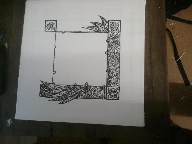 MuscularTeeth artwork on canvas.